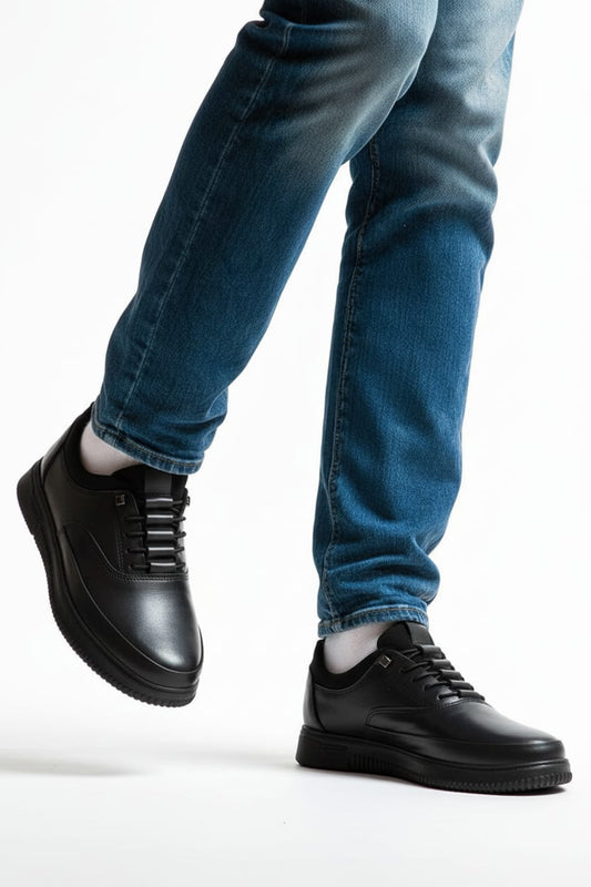 ATLAS FLEX Hakiki Deri Erkek Günlük Ayakkabı – Kaydırmaz Kauçuk Taban, Akıllı Bağcık