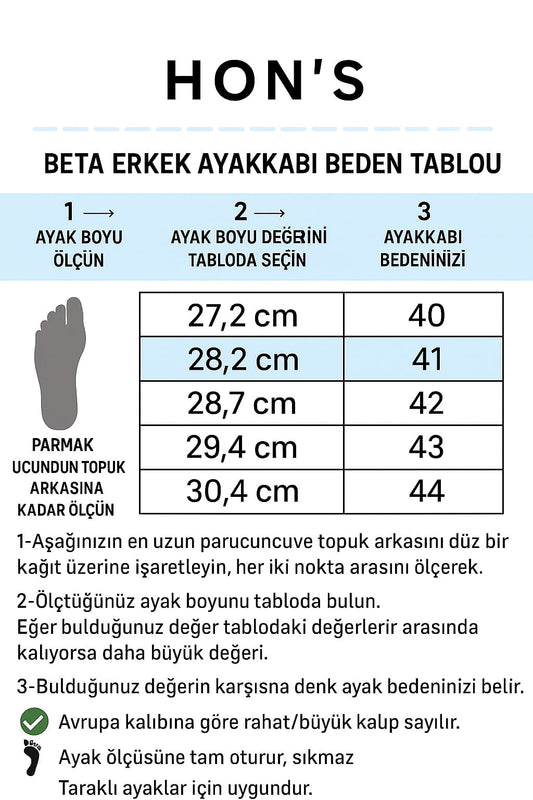 HON'S Erkek Günlük Ayakkabı –%100 Hakiki Nubuk Deri, Ortopedik Termo Taban Bağcıksız AU01