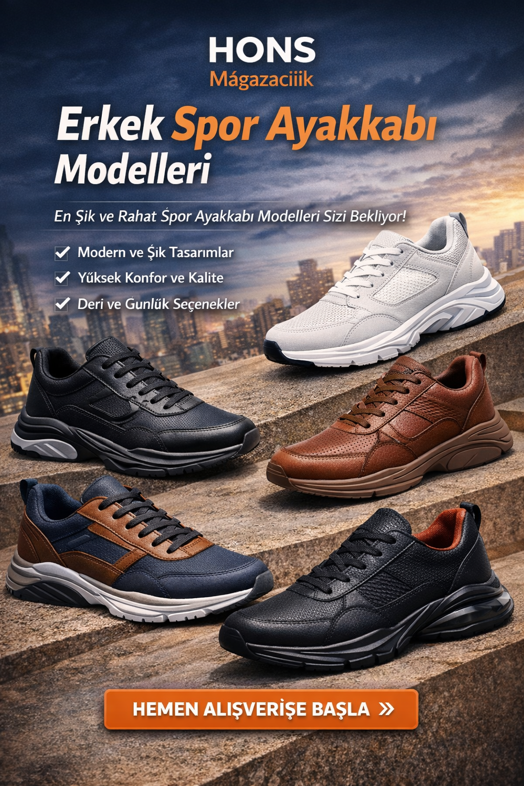 Erkek Sneaker Spor Ayakkabı Modelleri