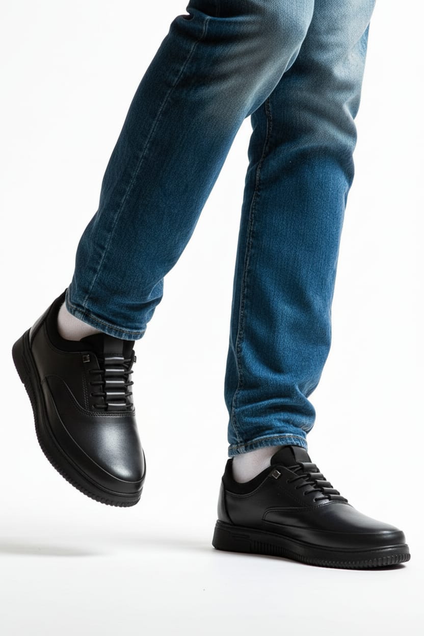 ATLAS FLEX Hakiki Deri Erkek Günlük Ayakkabı – Kaydırmaz Kauçuk Taban, Akıllı Bağcık