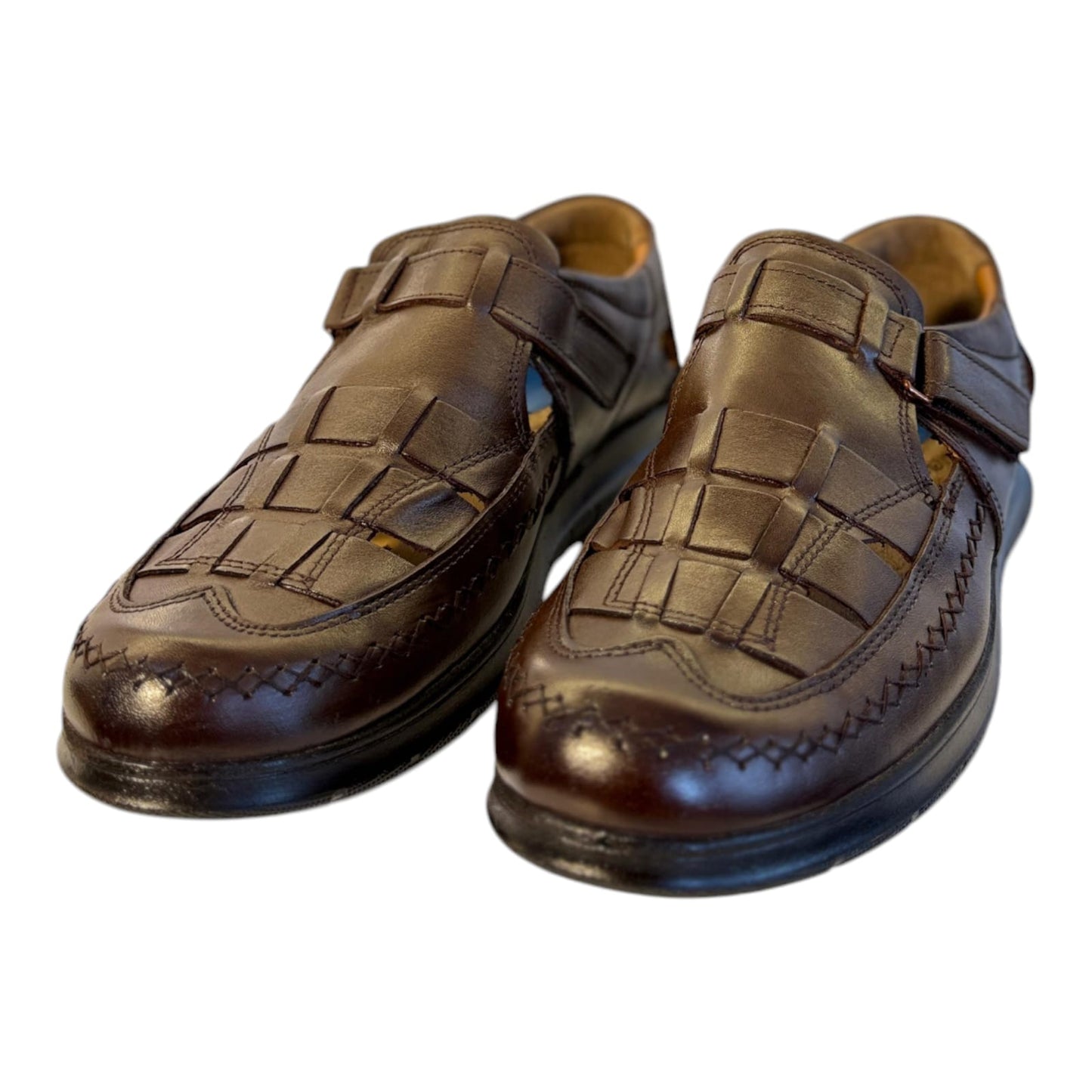 ComfortStep Erkek Hakiki Deri Sandalet – Ortopedik Jel Tabanlı, İç Dış Deri, Polirüretan Taban, Cırtlı, Rahat Yazlık Günlük Ayakkabı