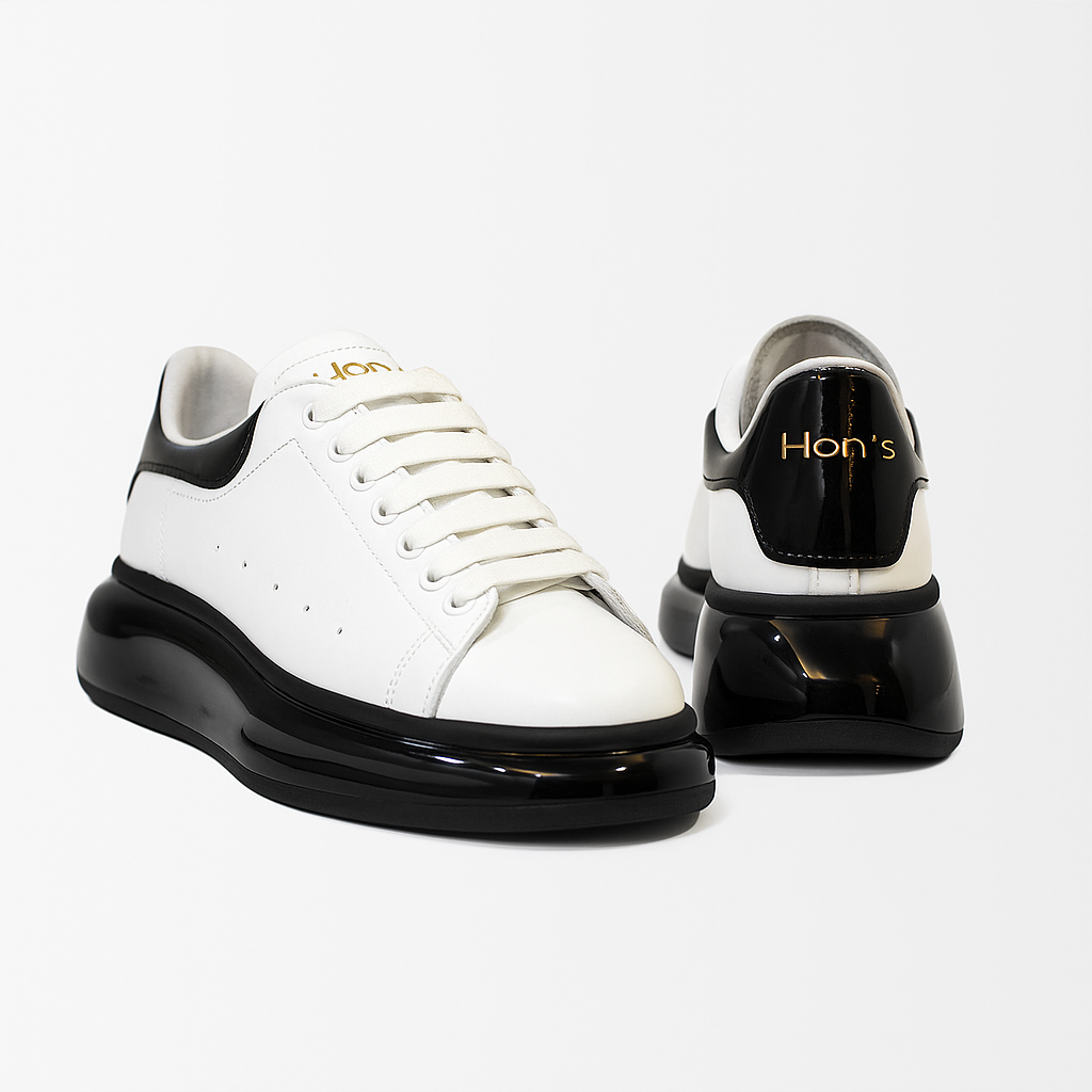 HON'S CITY CORE Erkek Spor Ayakkabı – Hakiki Deri, Air Taban, Bağcıklı, Günlük Kullanım için Rahat ve Şık Sneaker