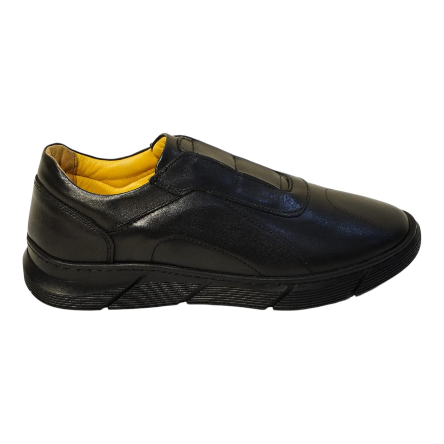 HON'S Hakiki Iç Dış Deri Ortopedik topuk jejli tabanlik Siyah Erkek Ayakkabı (hsa004 ) Bagciksiz