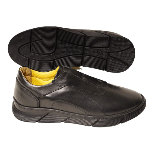 HON'S Hakiki Iç Dış Deri Ortopedik topuk jejli tabanlik Siyah Erkek Ayakkabı (hsa004 ) Bagciksiz