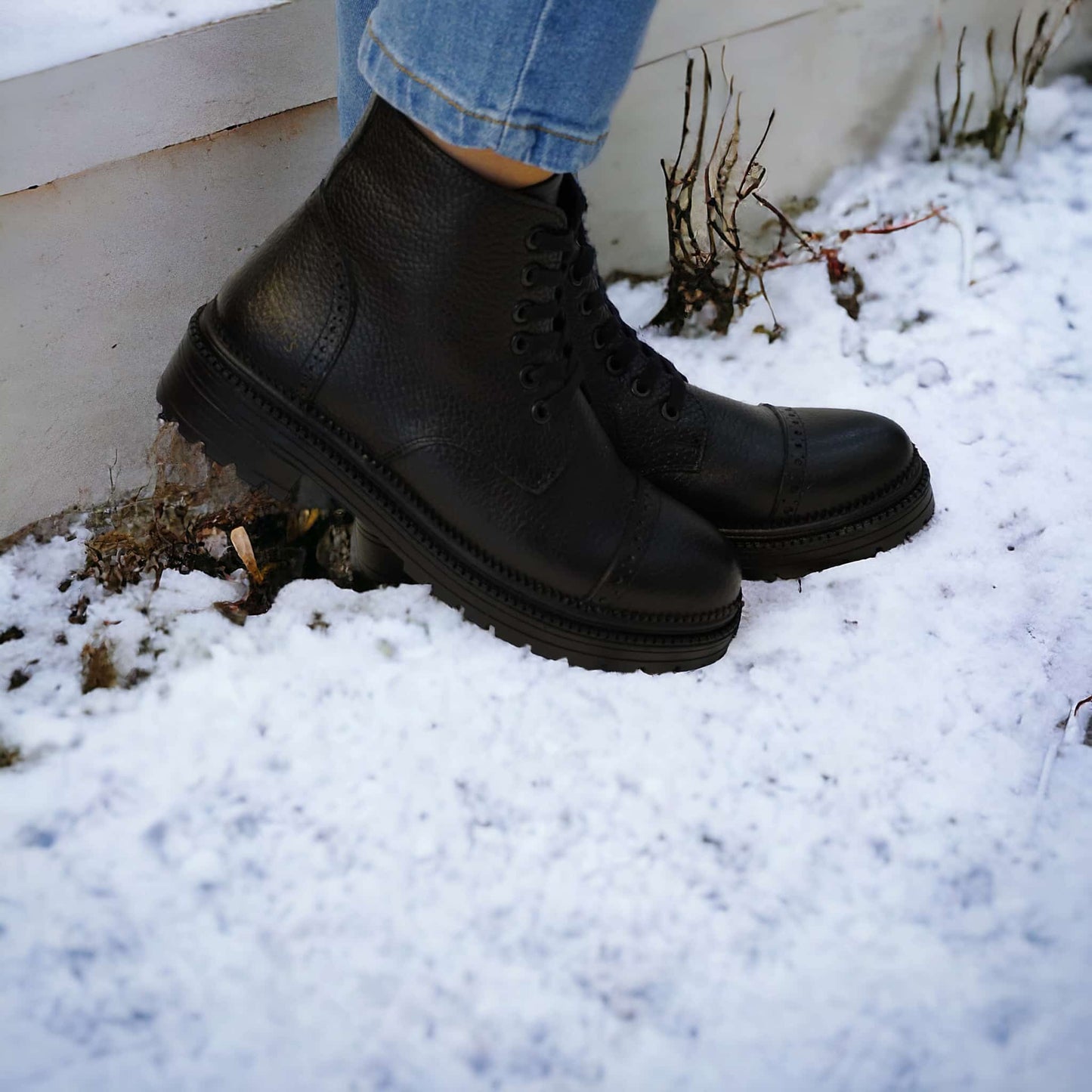 HON'S Hakiki Deri Kadın Bot , Su Geçirmez Bot Kaymaz Taban , Kışlık Bot  Premium Seri ( HSA006 )