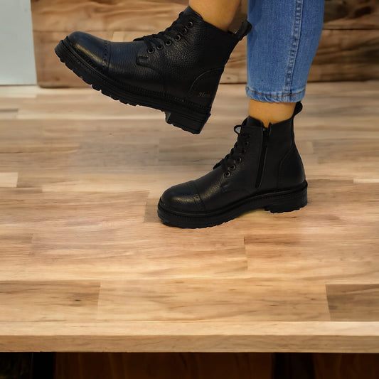 HON'S Hakiki Deri Kadın Bot , Su Geçirmez Bot Kaymaz Taban , Kışlık Bot  Premium Seri ( HSA006 )