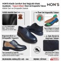 HON'S Klasik Comfort Hakiki Deri Bağcıklı Erkek Ayakkabı - Topuk Dikeni Özel Jel Kapsüllü Ortopedik Taban